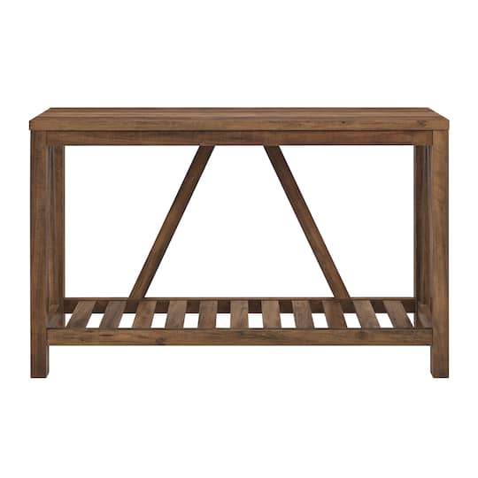 Walker Edison Reclaimed Barnwood Rustic A-Frame Entry Table